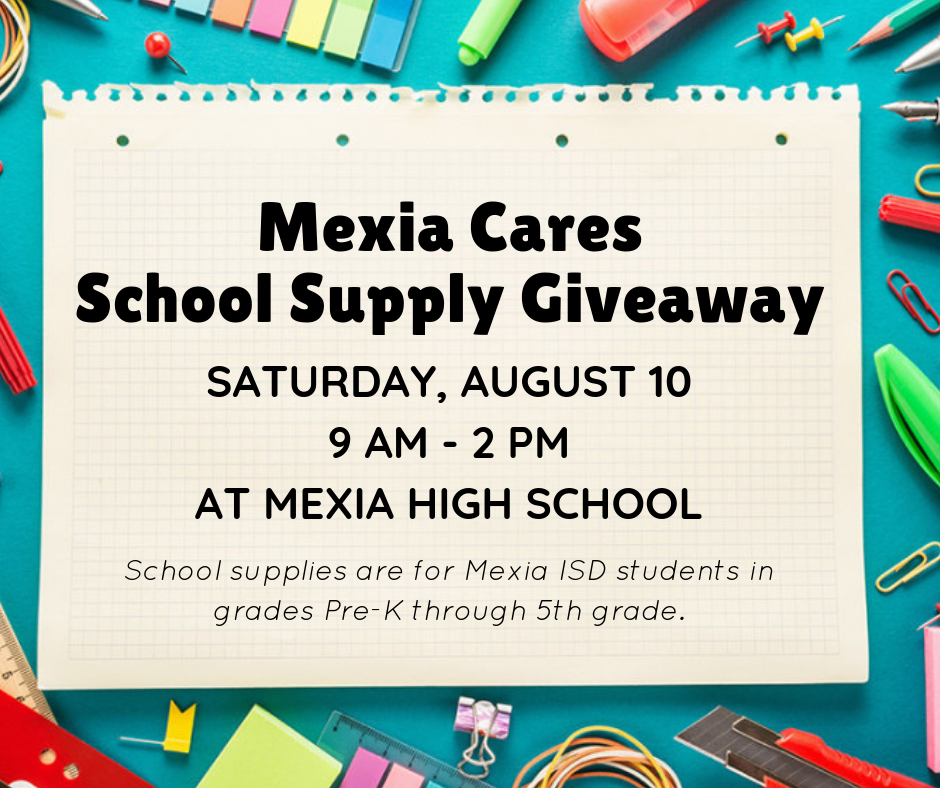 Mexia Cares School Supply Giveaway
